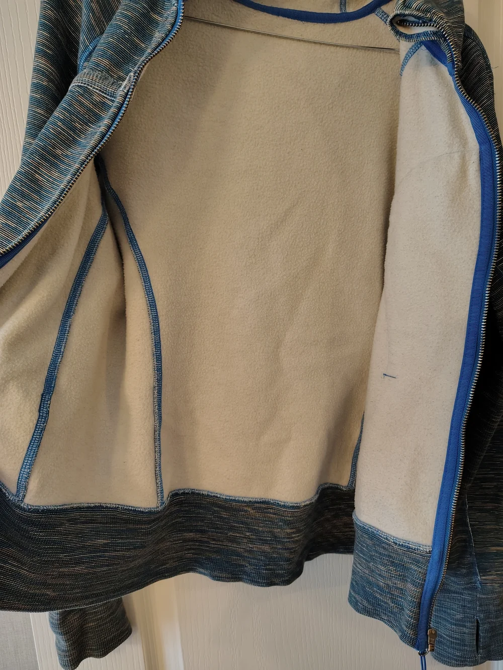 lululemon athletica Blue and Tan Striped Wee Are From Space Scuba Hoodie